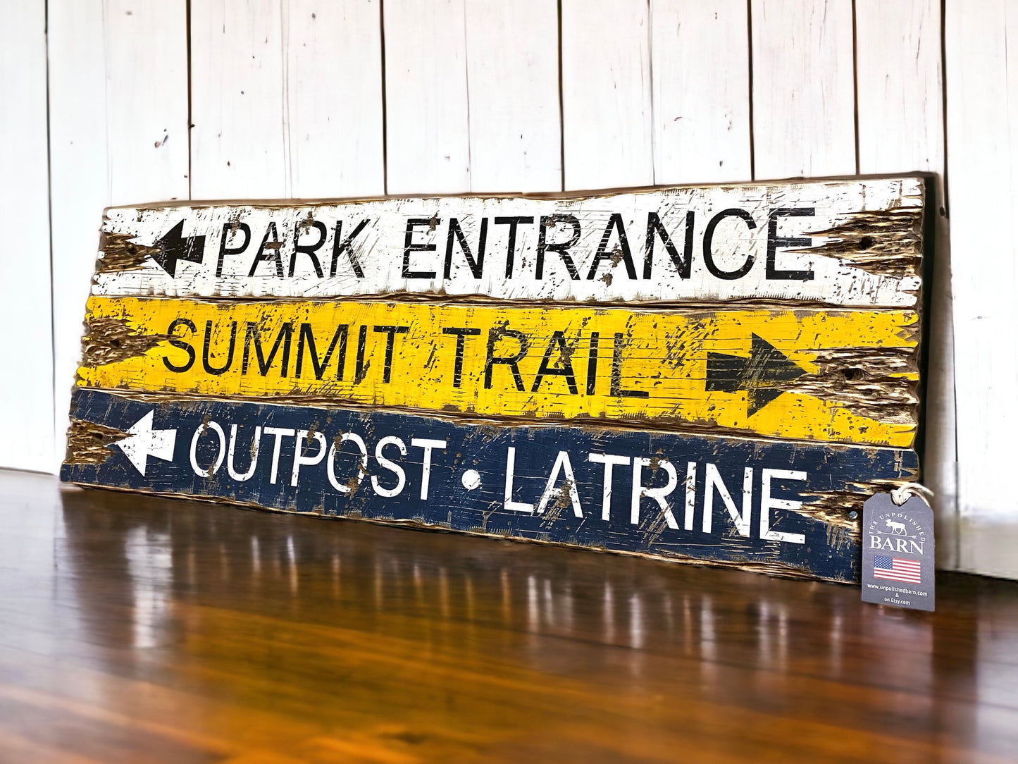 Rustic Hiking Wood Sign Set | National Park Decor