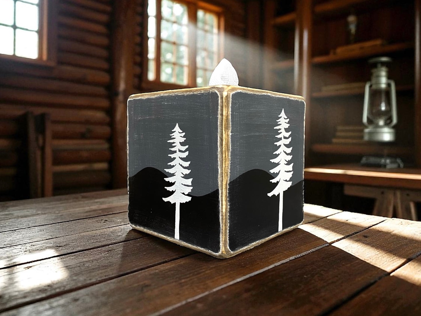 Night Mountain Forest Home Tissue Box Cover