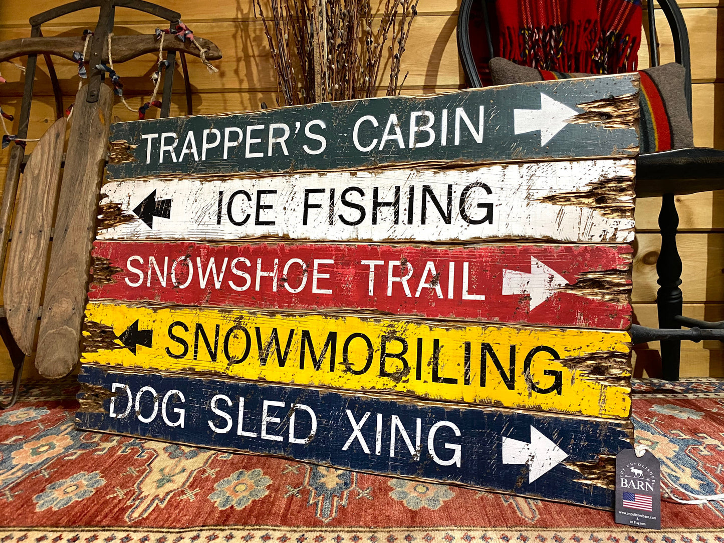 Hunting Dog Sled Cabin Signs