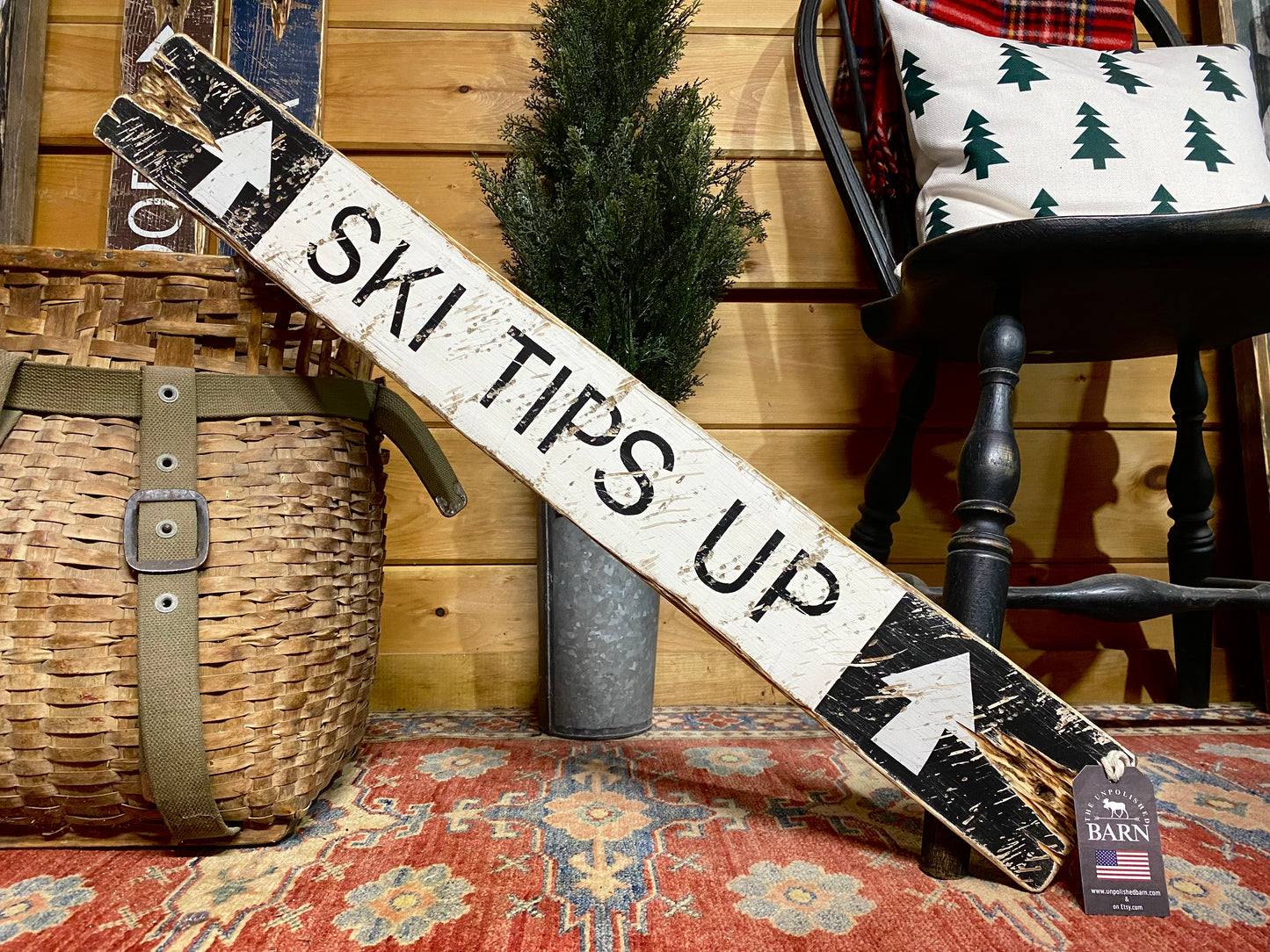 Ski Tips Up Sign