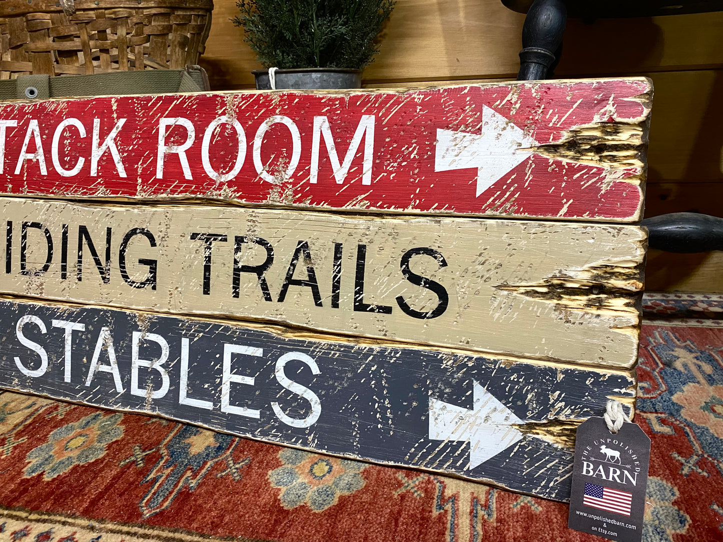 Equestrian Horseback Riding Wood Sign Set