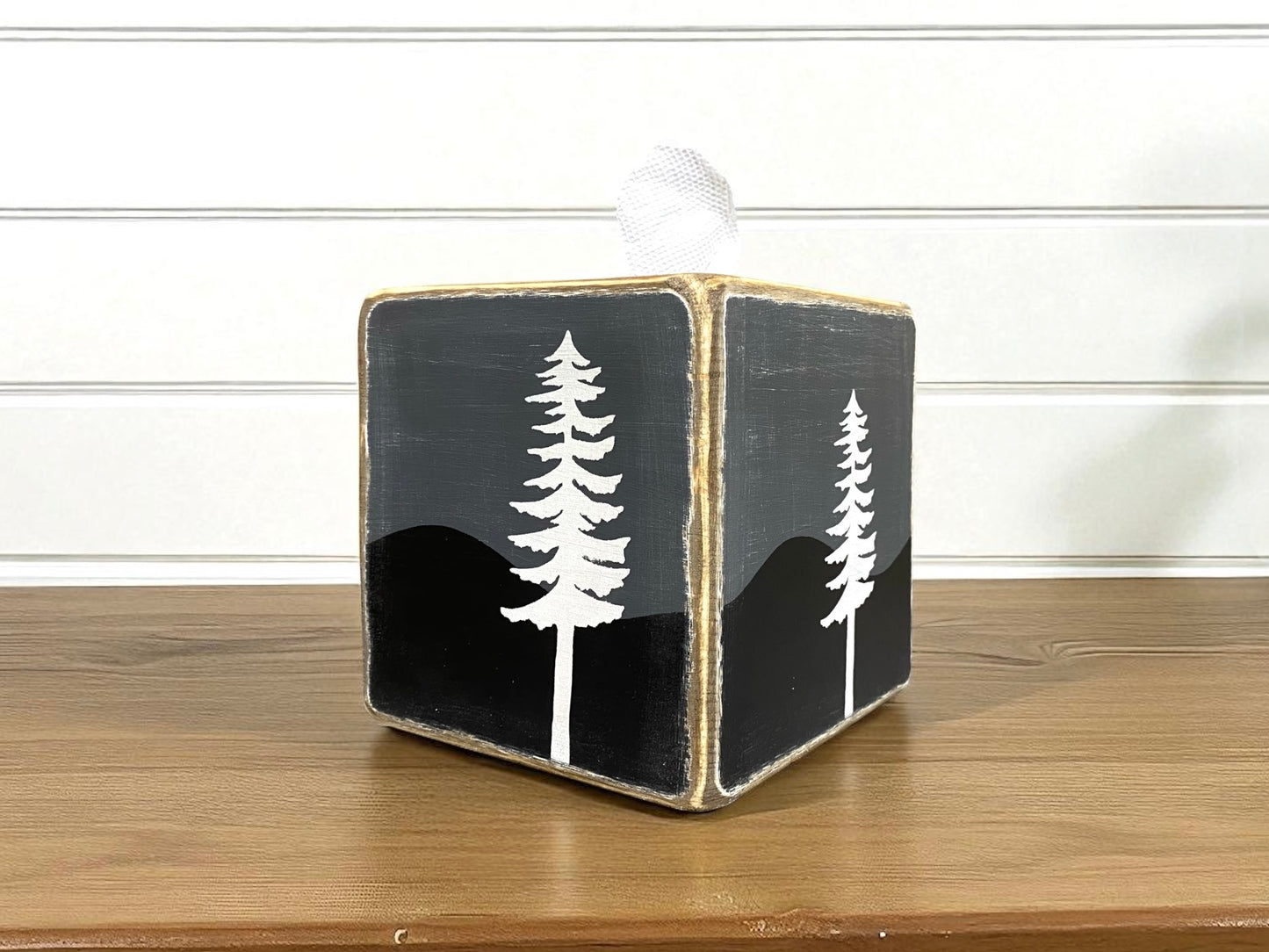 Night Mountain Forest Home Tissue Box Cover