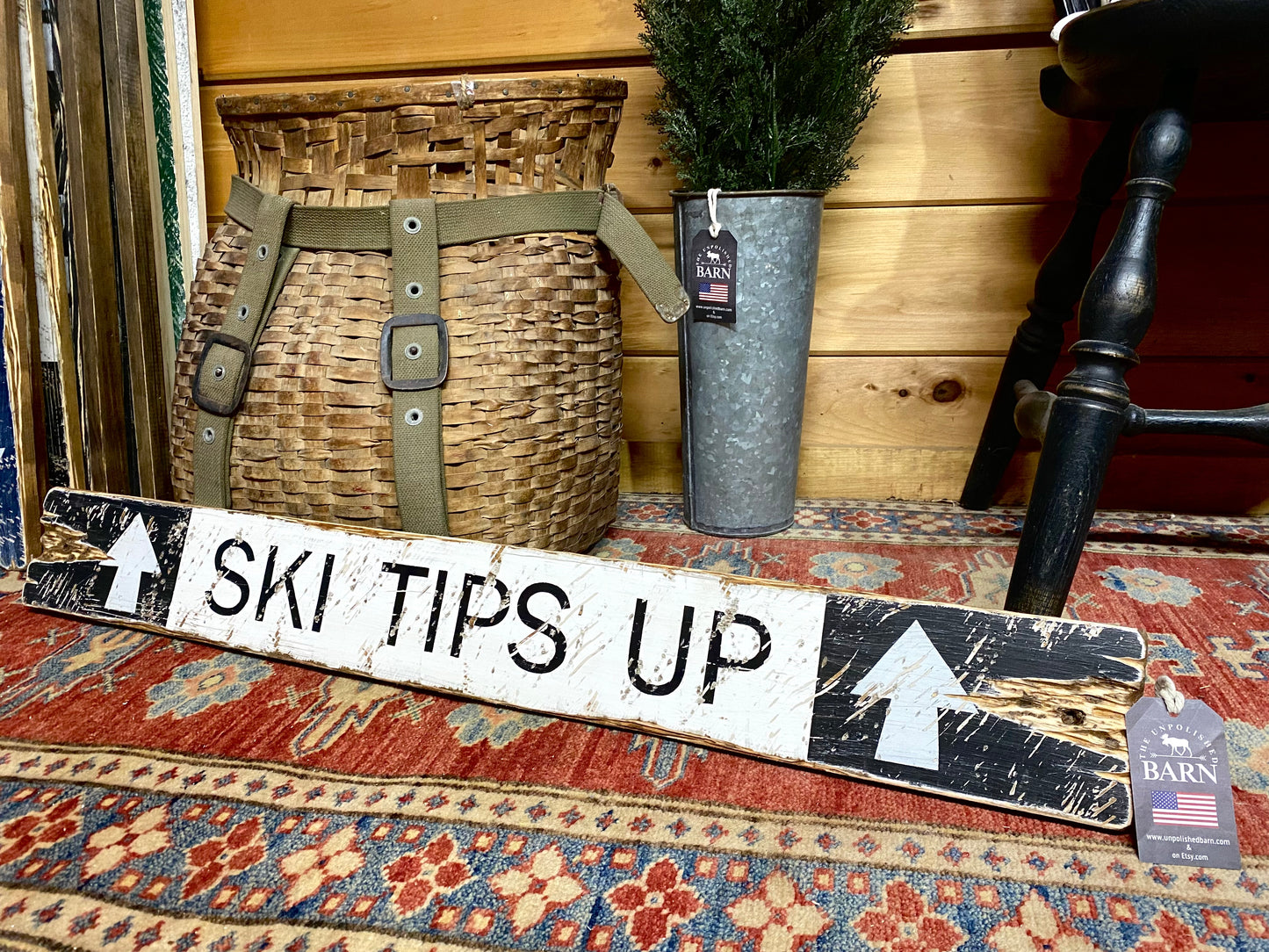 Ski Tips Up Sign