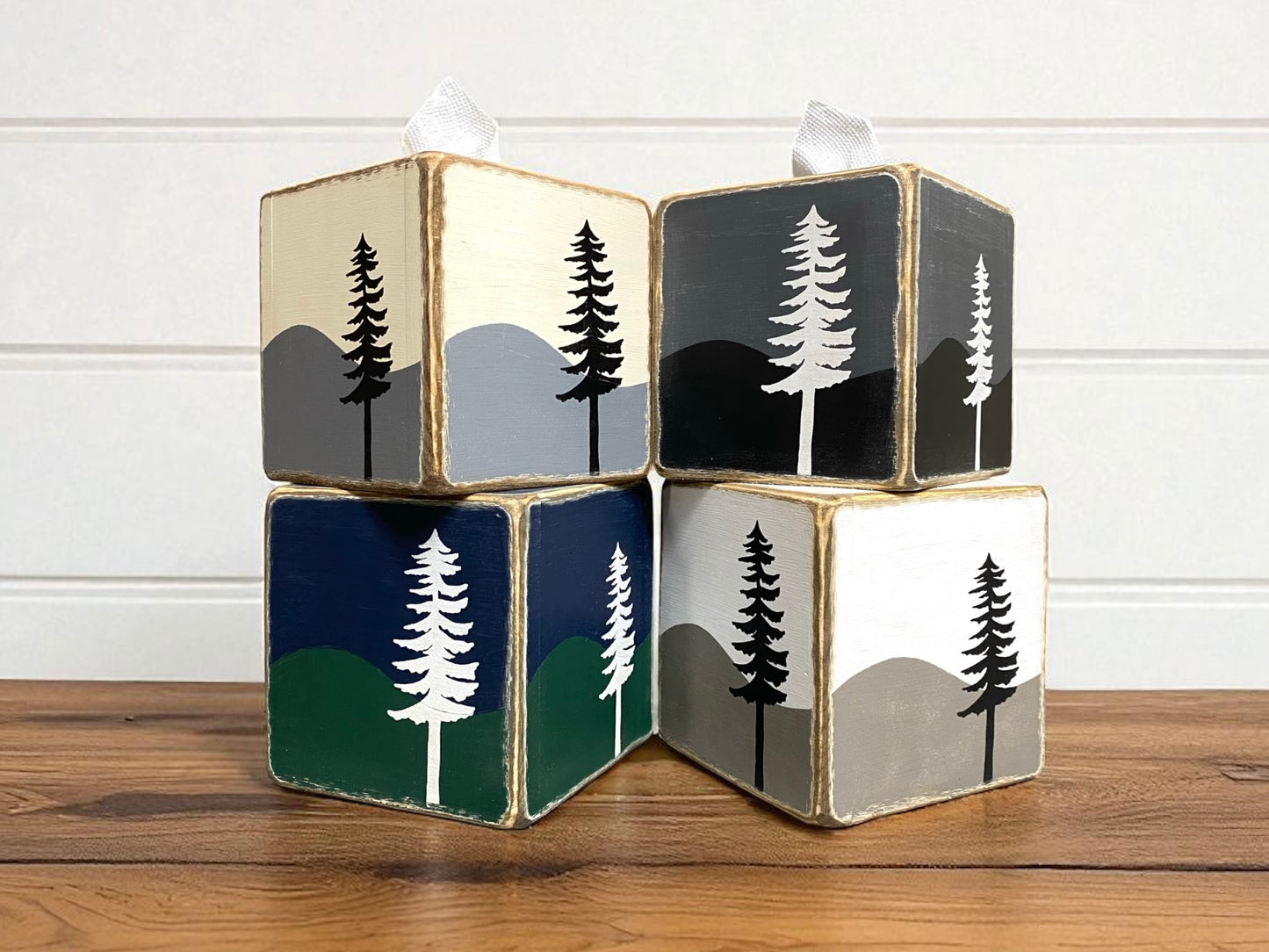 Pine Tree Forest Cabin Tissue Box Cover