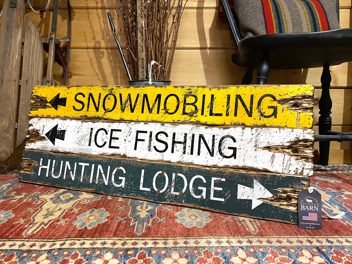 Ice fishing sign