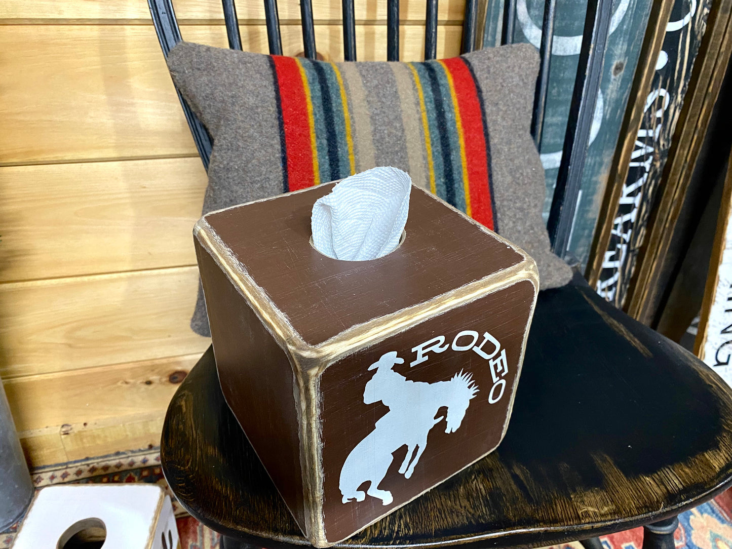 Western Rodeo Cowboy Tissue Box Cover