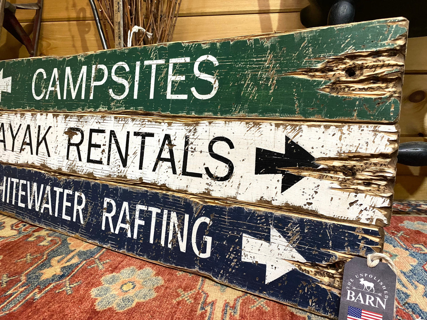 Whitewater Rafting & Kayaking Camping Sign Set