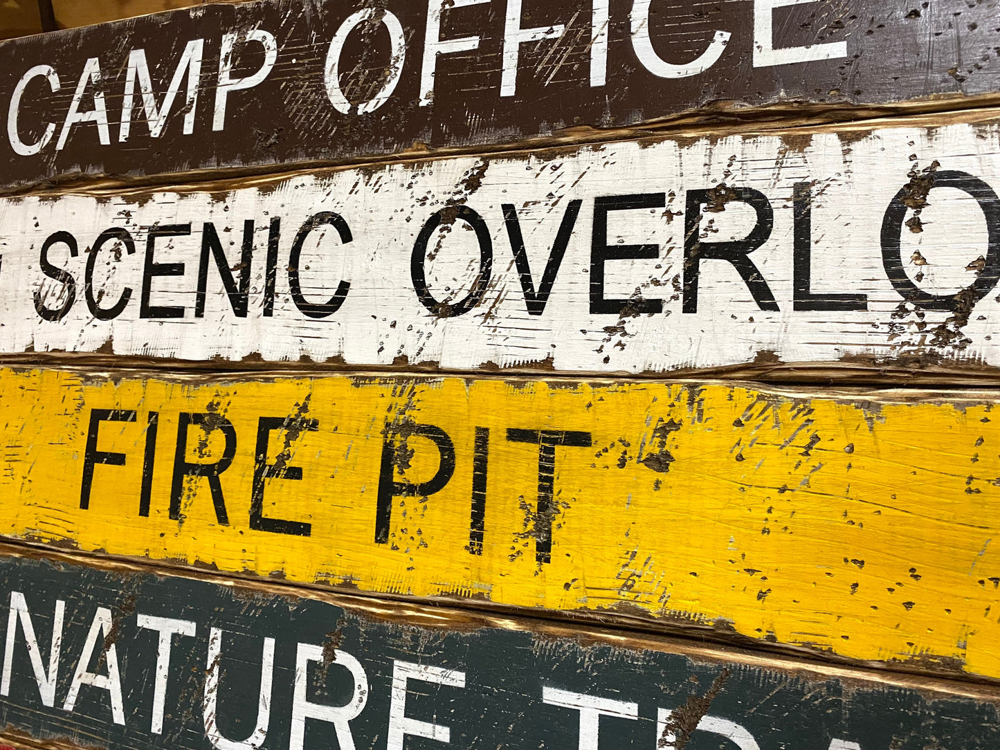 National Park Camping Wood Sign Set