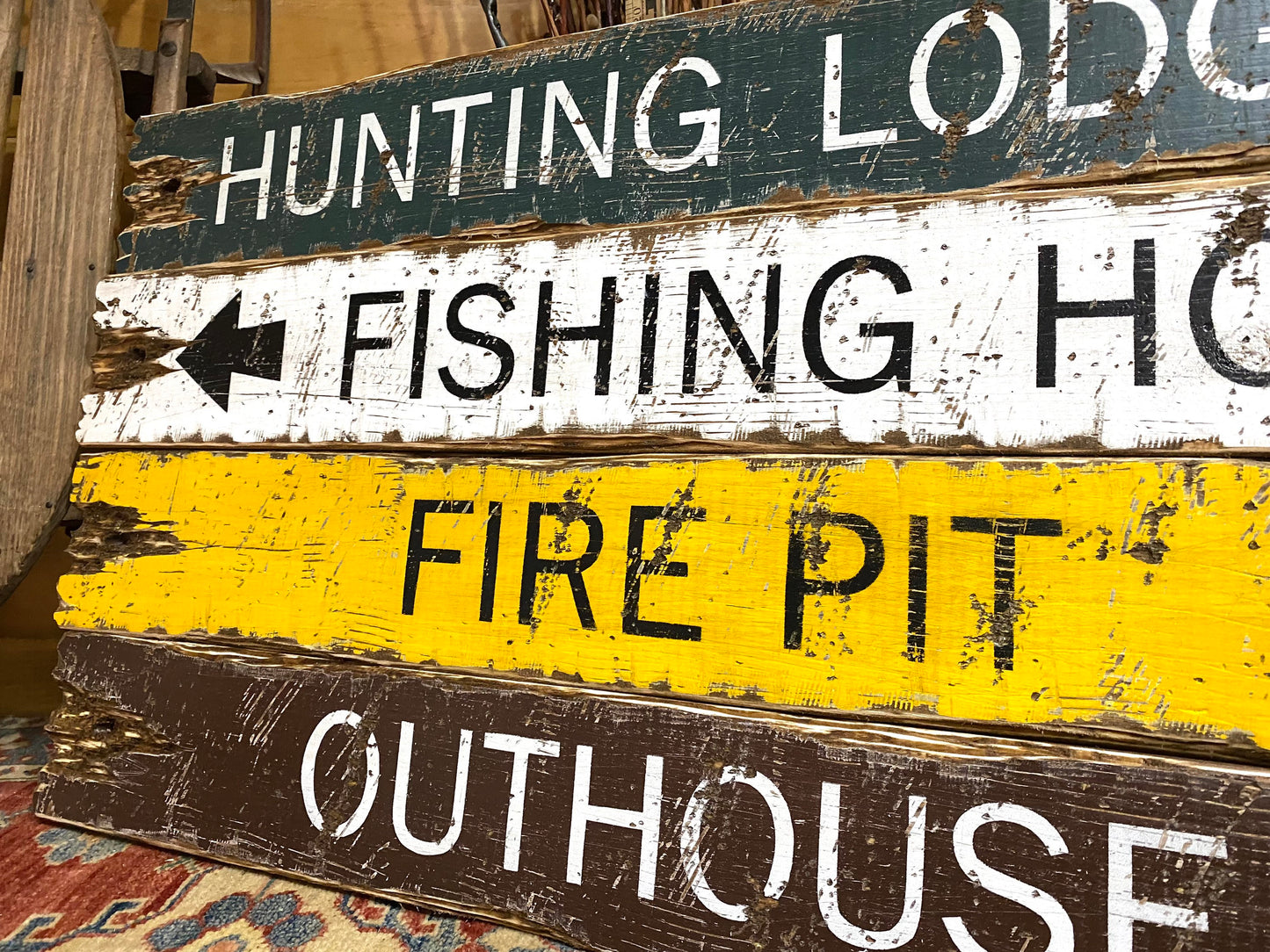 Rustic Hunting & Fishing Wood Sign Set