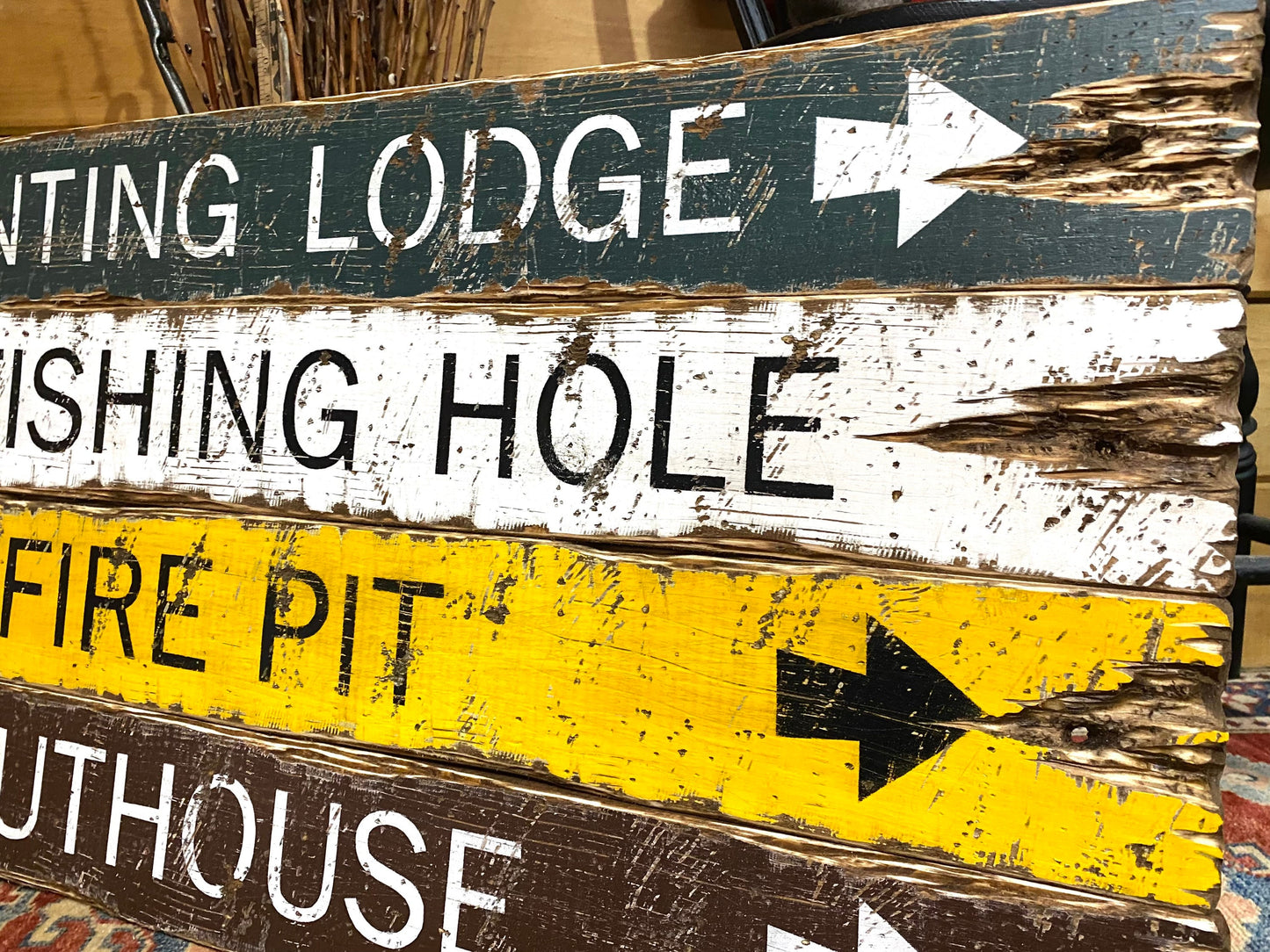 Rustic Hunting & Fishing Wood Sign Set