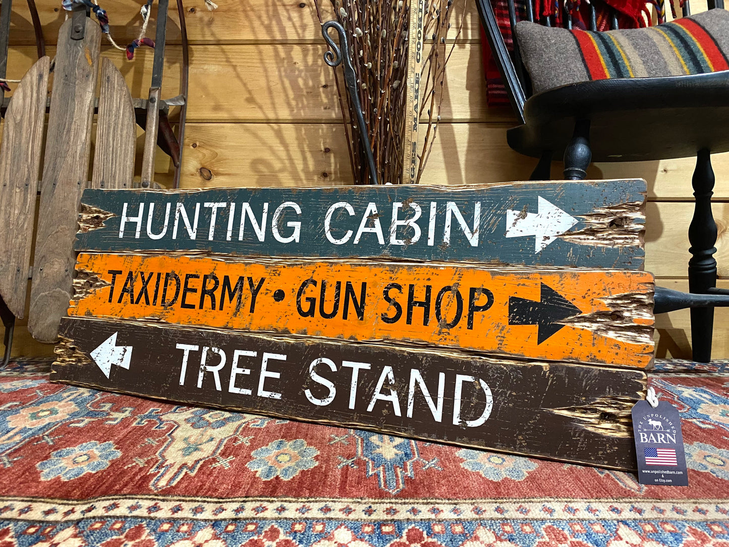Deer Hunting Tree Stand Cabin Sign Set