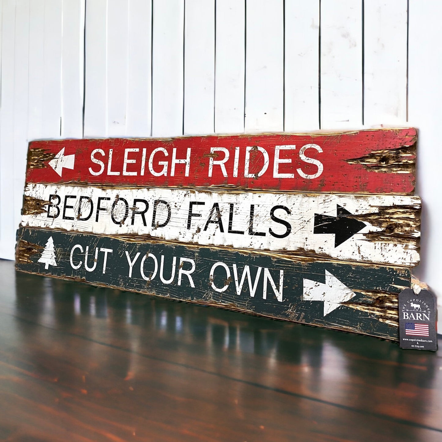 Christmas Sleigh Rides Sign Set, Bedford Falls