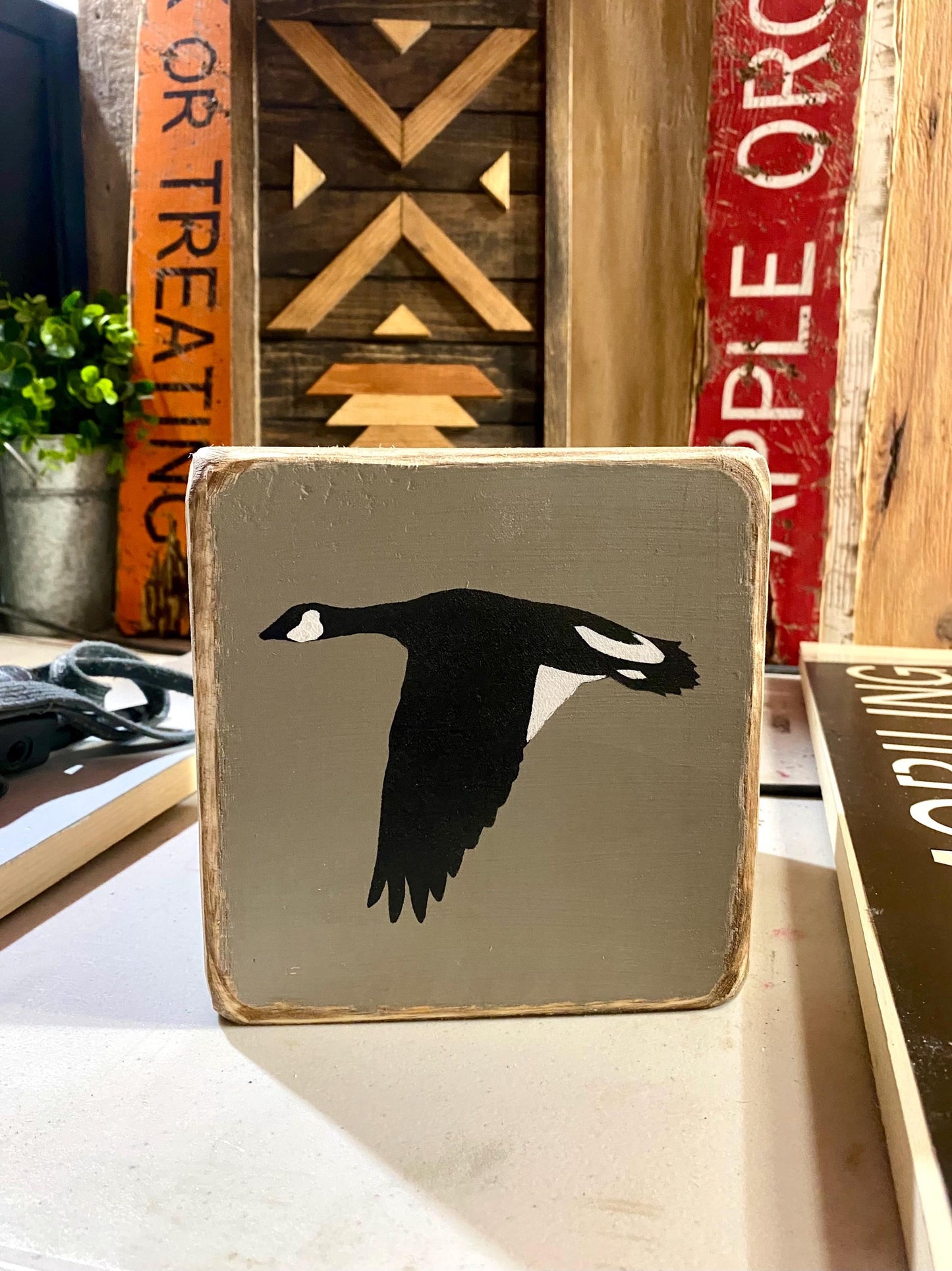 Canadian Goose Wood Tissue Box Cover, National Park Decor