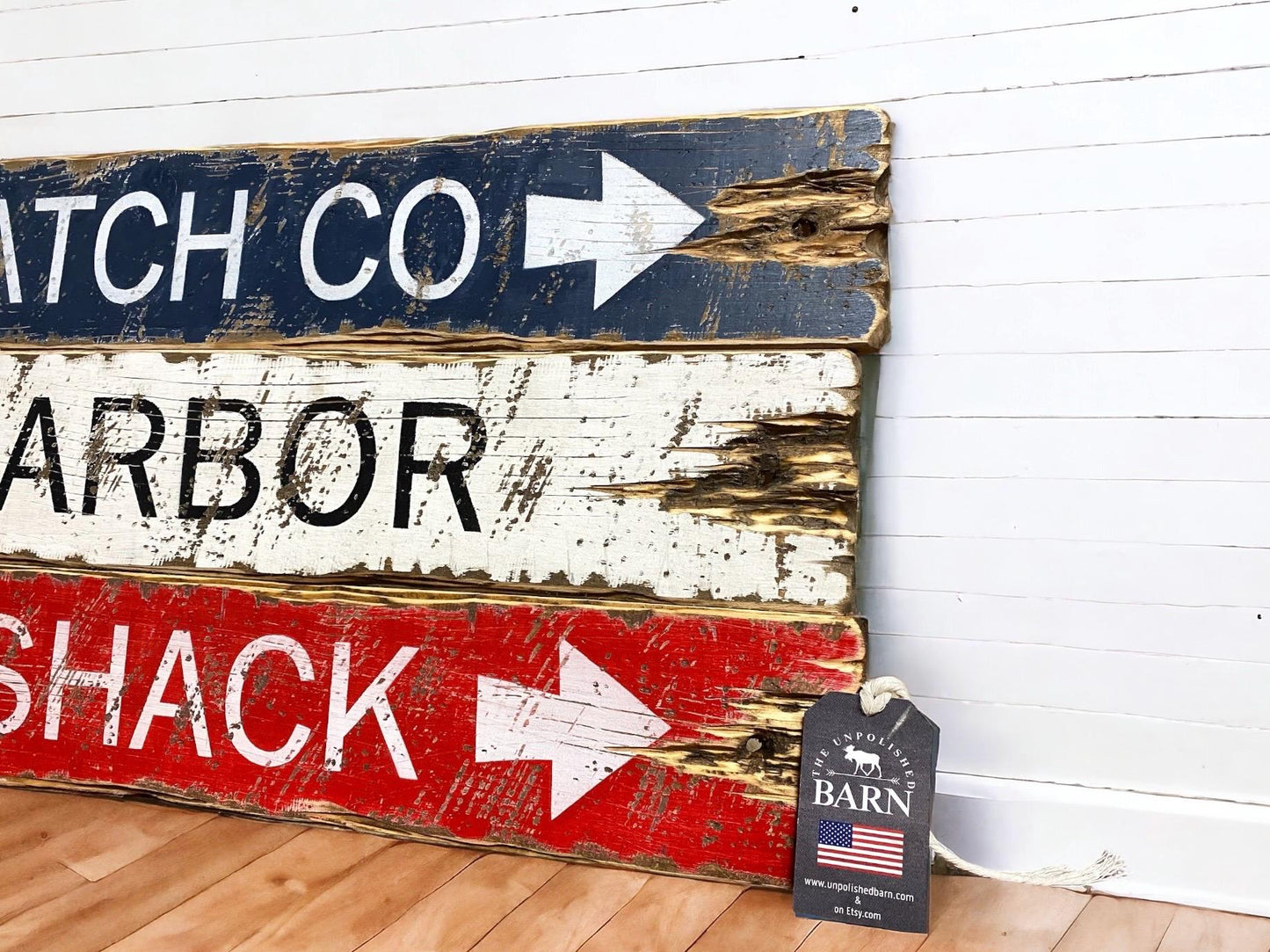Bar Harbor Maine Rustic Wood Lobster Shack Sign Set