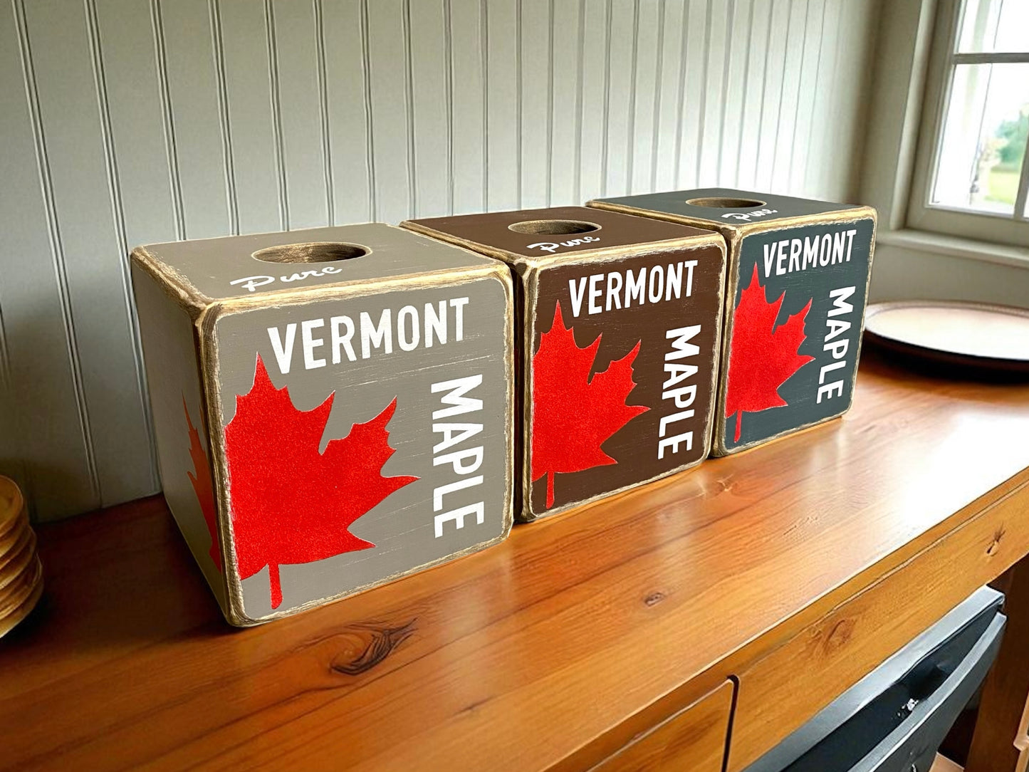 New England Pure Vermont Maple Syrup Tissue Box Cover