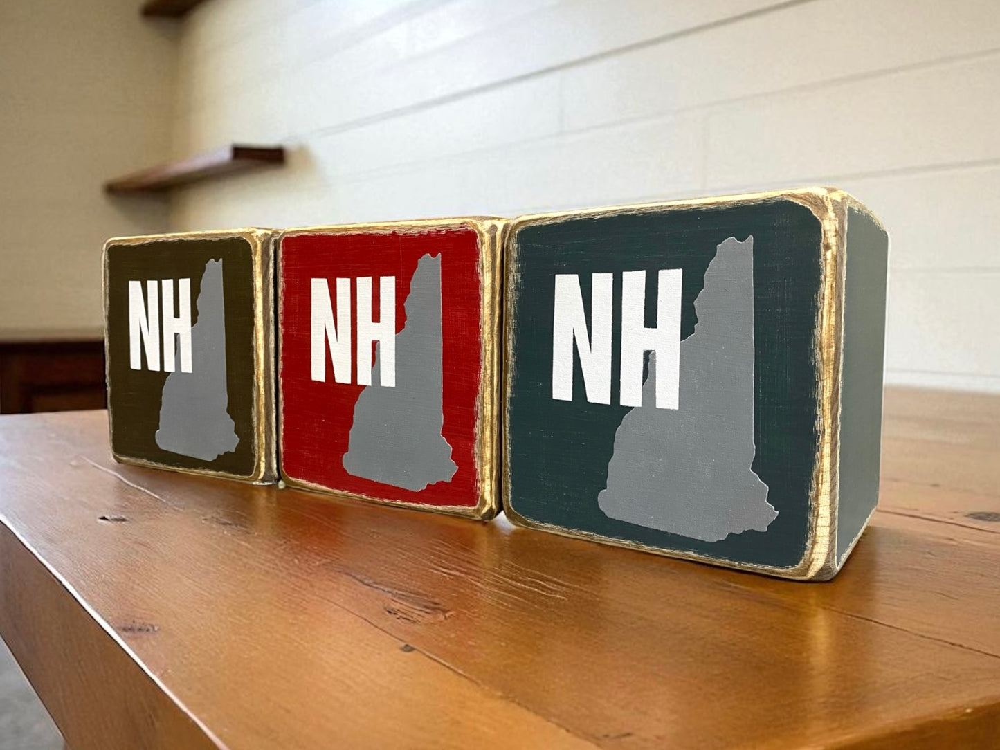 State of New Hampshire Rustic Tissue Box Cover