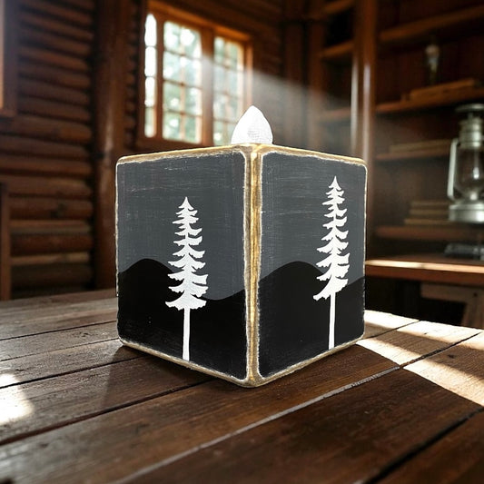 Night Mountain Forest Home Tissue Box Cover