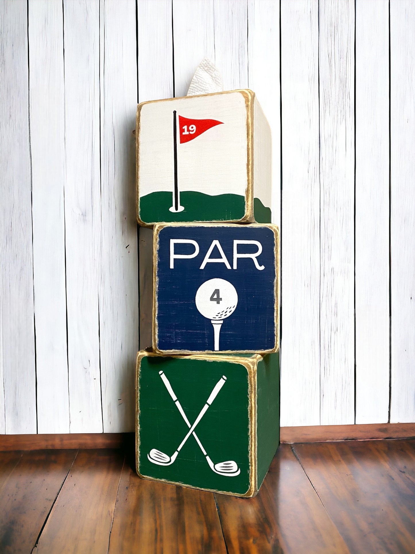 Par 4 Golf Ball Tissue Box Cover