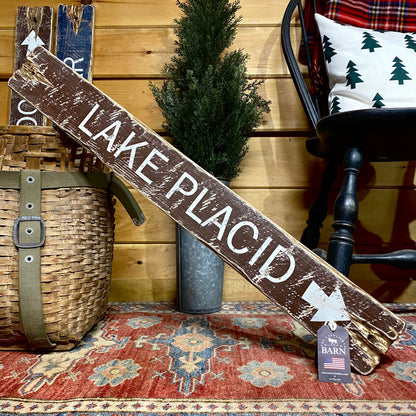 Lake Placid NY Rustic Adirondack Wood Sign