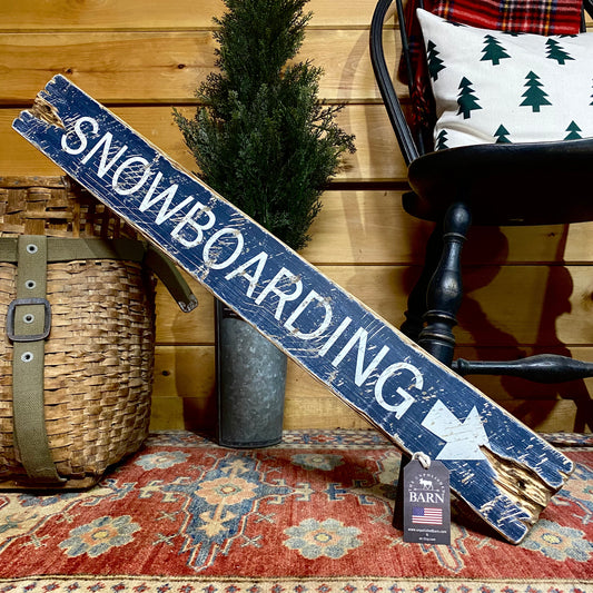 Snowboarding Rustic Wood Sign
