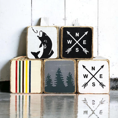 Fishing cabin tissue boxes
