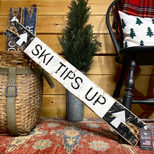 Ski Tips Up Sign