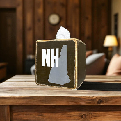 New Hampshire Rustic Tissue Box Cover, Lake Winnipesaukee Cover