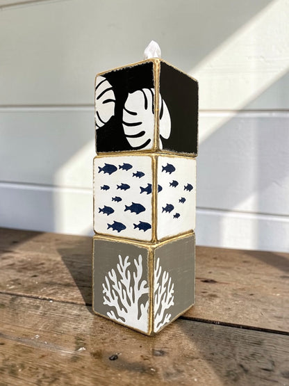Coastal Home Decor, School of Fish Tissue Box Cover