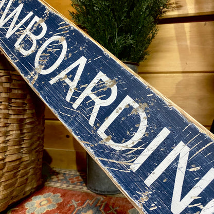 Snowboarding Rustic Wood Sign