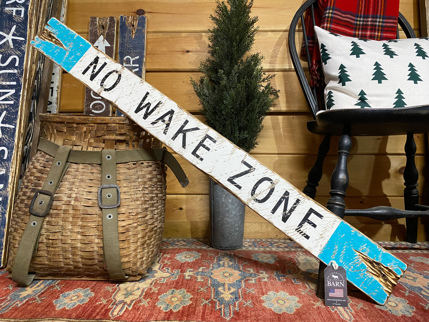 No Wake Zone Sign ~Turquoise