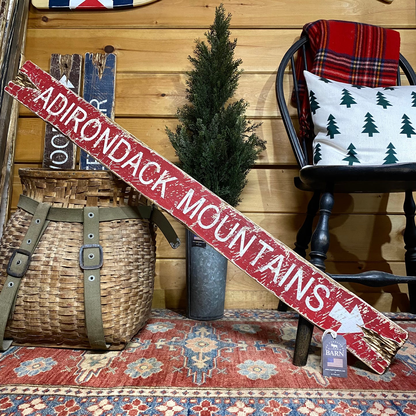 Adirondack Mountain Rustic Wood Sign