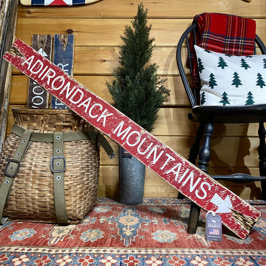 Adirondack Mountain Rustic Wood Sign