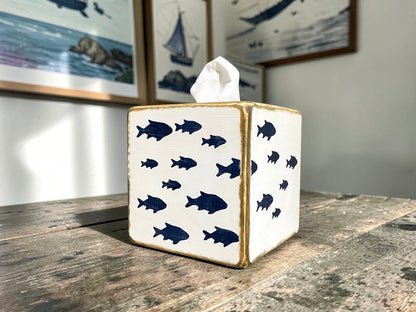 Coastal Home Decor, School of Fish Tissue Box Cover