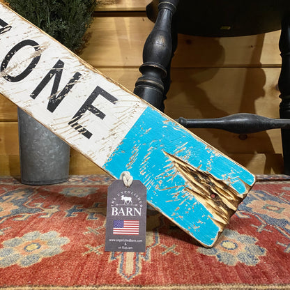 No Wake Zone Sign ~Turquoise