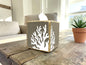 Ocean reef coral tissue box cover for coastal bathroom decor and beach house interiors, featuring a hand-distressed weathered finish inspired by coral reefs, sandy beaches, and relaxed seaside living. Designed for coastal bathrooms, spa bathrooms, guest rooms, and ocean-inspired interiors with soft beach house character.