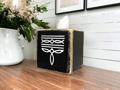 Western cowboy boot stitch tissue box