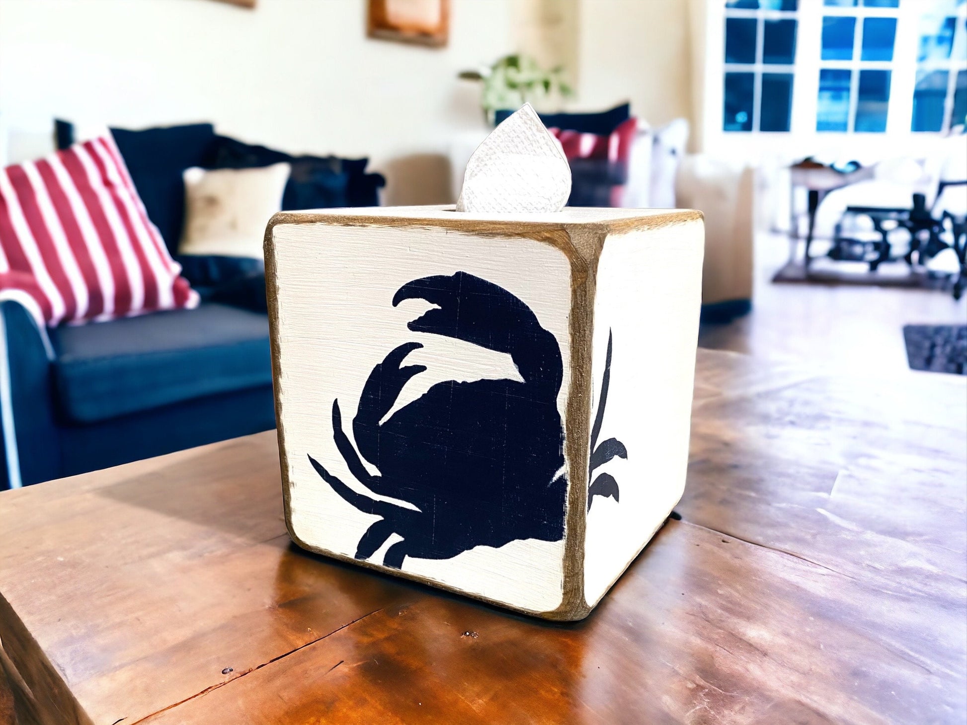 crab decor tissue box