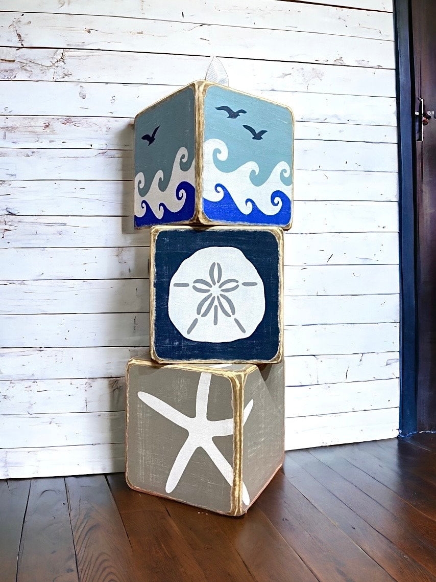 Navy Sand Dollar Tissue Box Cover