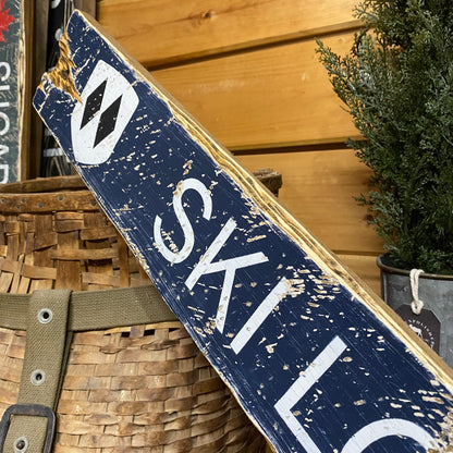 Double Diamond Ski Lodge Wood Sign