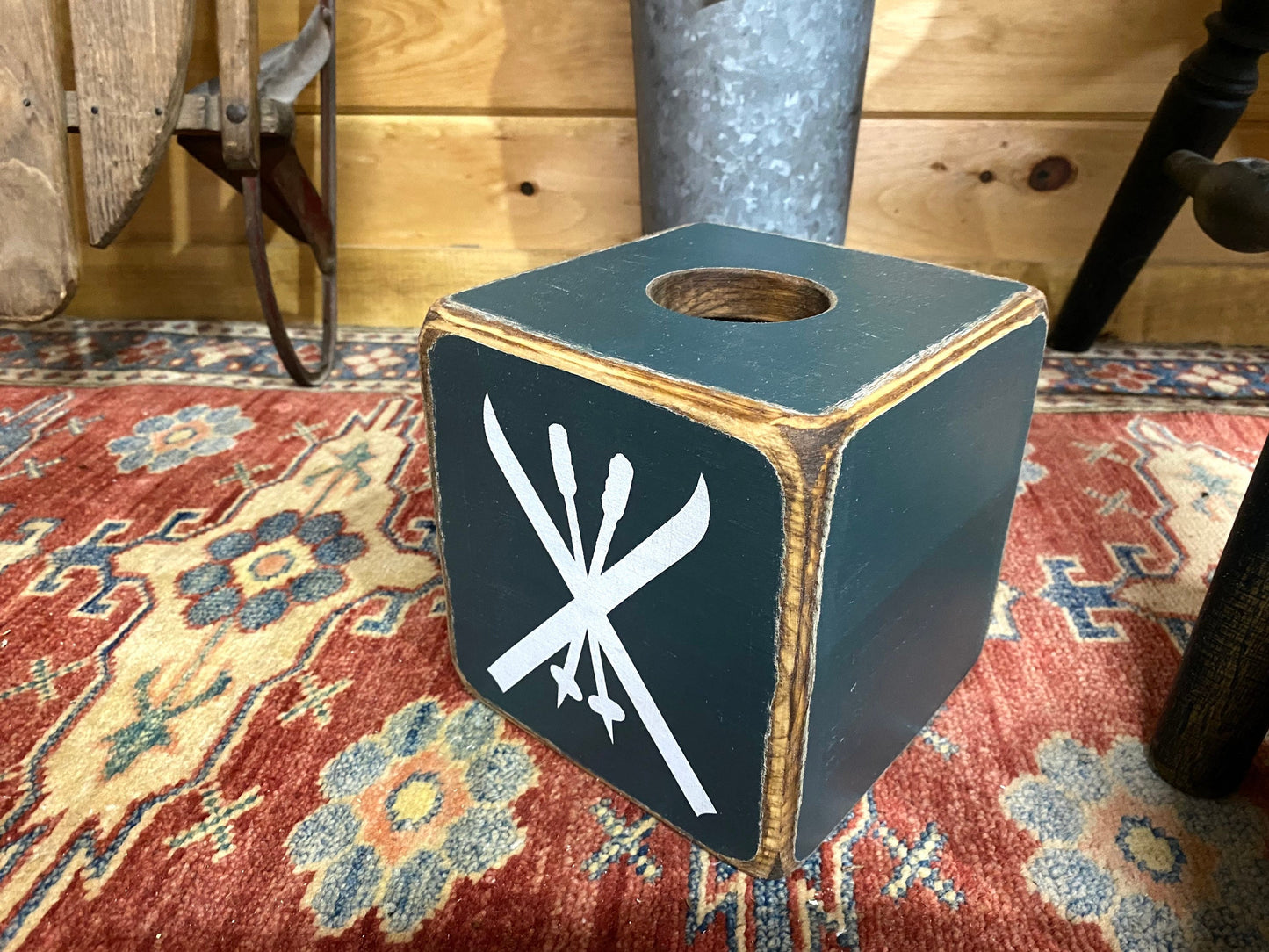 Ski Lodge Tissue Box Cover