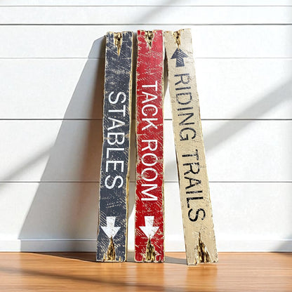 Equestrian Horseback Riding Wood Sign Set