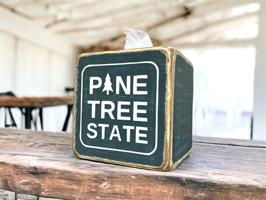 Maine the pine tree state tissue box