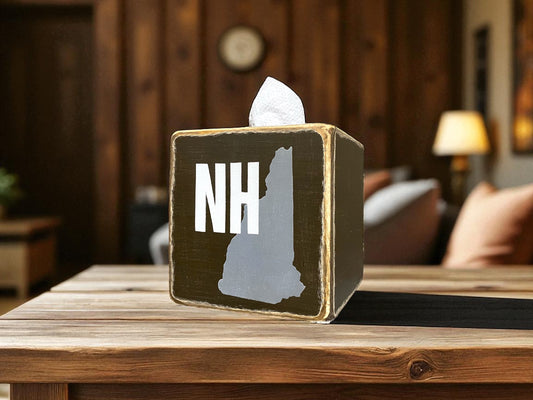 New Hampshire tissue box cover for rustic decor