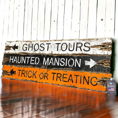 Haunted Halloween Ghost Sign Set