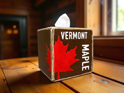 Maple Leaf Vermont Tissue Box Cover