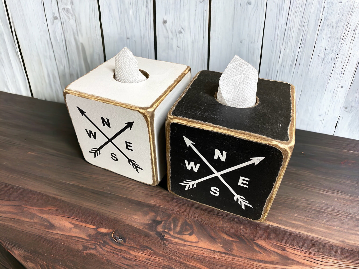 Rustic Log Cabin Wood Tissue Box Cover