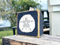 Navy Sand Dollar Tissue Box Cover