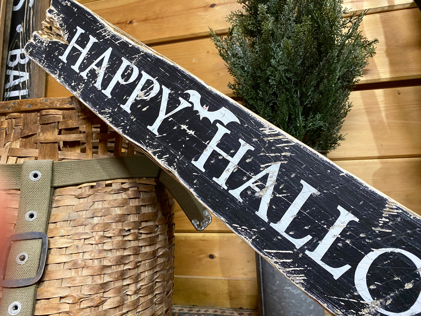 Happy Halloween Spooky Bats Sign