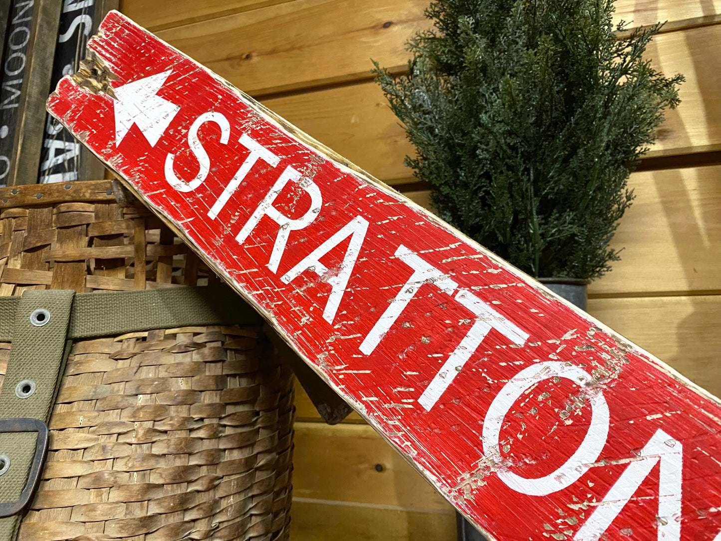 Stratton Vermont Wood Sign