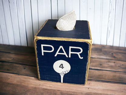 Par 4 Golf Ball Tissue Box Cover